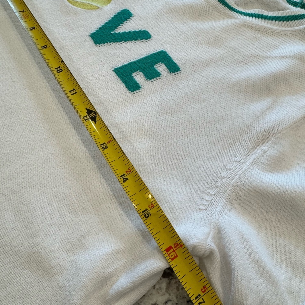 J.Crew LOVE Tennis Sweater Small White Cotton Re-Imagined - Picture 7 of 9